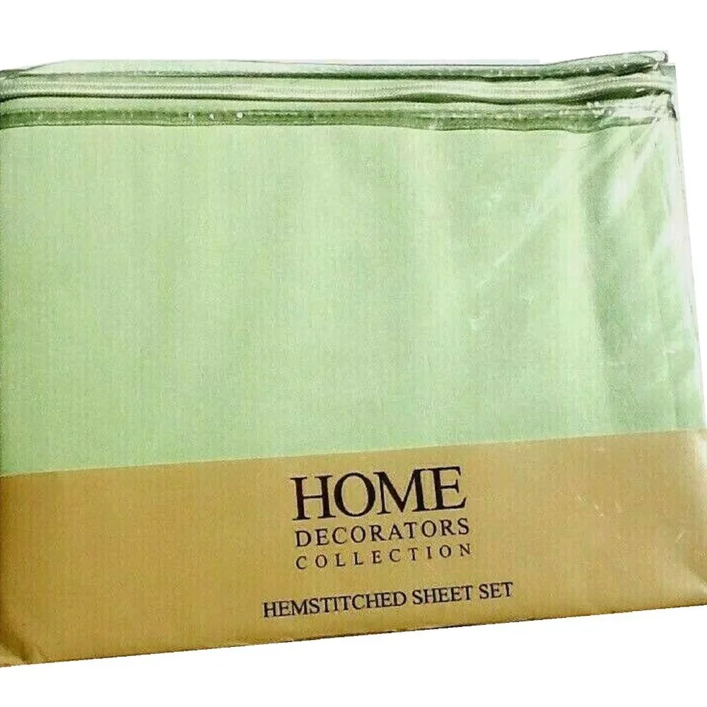 new COTTAGE HILL GREEN Home Decorators 600 TC 100% Cotton QUEEN Sheet Set NOS